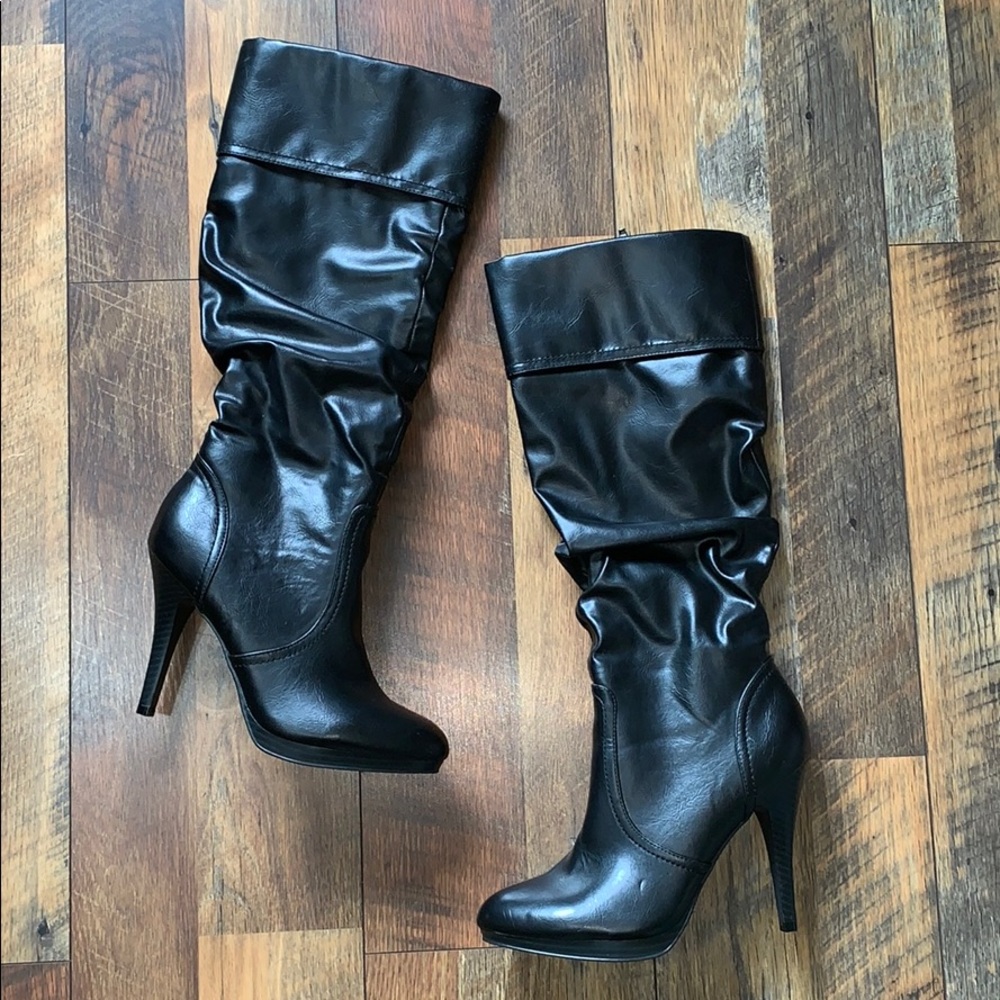 Tall Black Boot with Heel